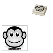 Leuke Cartoon Monkey Gezicht Rubberstempel (Gestempeld)