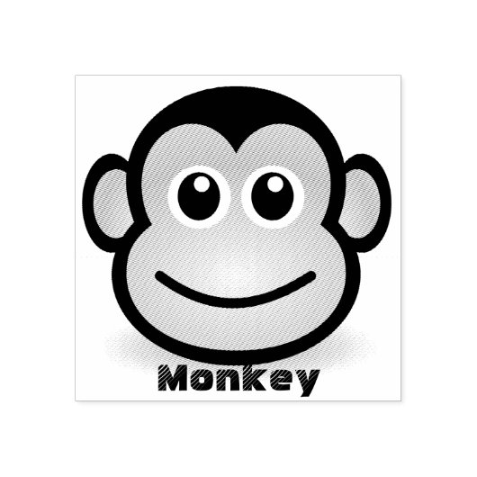 Leuke Cartoon Monkey Gezicht Rubberstempel (Afrduk)