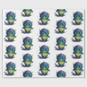 Leuke Cartoon Monster Design Cadeaupapier (Vlak)