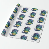 Leuke Cartoon Monster Design Cadeaupapier (Uitgerold)