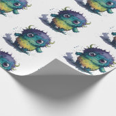 Leuke Cartoon Monster Design Cadeaupapier (Hoek)