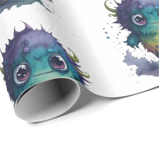 Leuke Cartoon Monster Design Cadeaupapier (Rol Hoek)