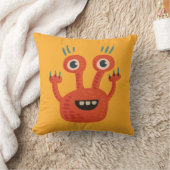Leuke Cartoon Monster Oranje Kinder Kussen (Deken)