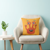 Leuke Cartoon Monster Oranje Kinder Kussen (Stoel)