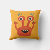 Leuke Cartoon Monster Oranje Kinder Kussen (Achterkant)