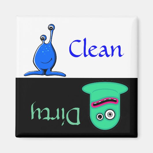 Leuke Cartoon Monsters Vaatwasser Magnet (Voorkant)