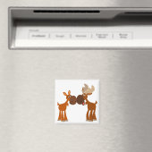 Leuke Cartoon Moose Paar in Love Magnet (Insitu (Vaatwasser))