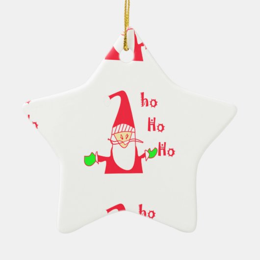 Leuke Cartoon Mouse Santa Collectie. Keramisch Ornament (Voorkant)