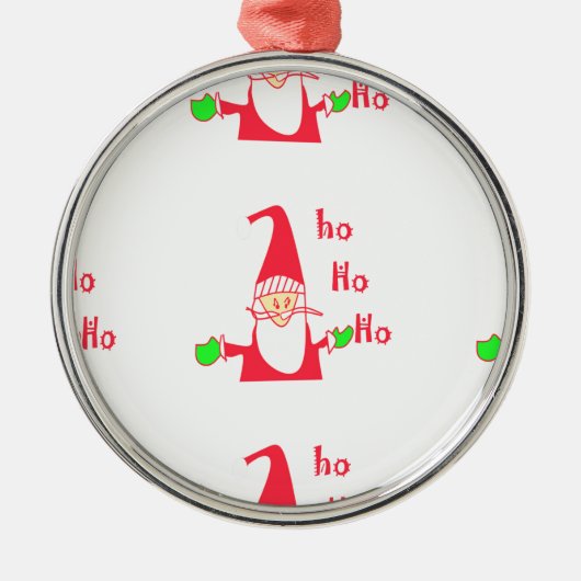 Leuke Cartoon Mouse Santa Collectie. Metalen Ornament (Voorkant)