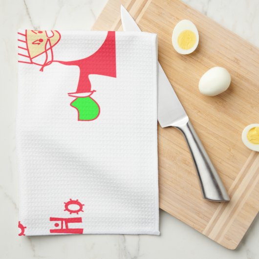 Leuke Cartoon Mouse Santa Collectie. Theedoek (Quarter Fold)