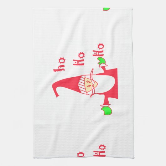 Leuke Cartoon Mouse Santa Collectie. Theedoek (Verticaal)