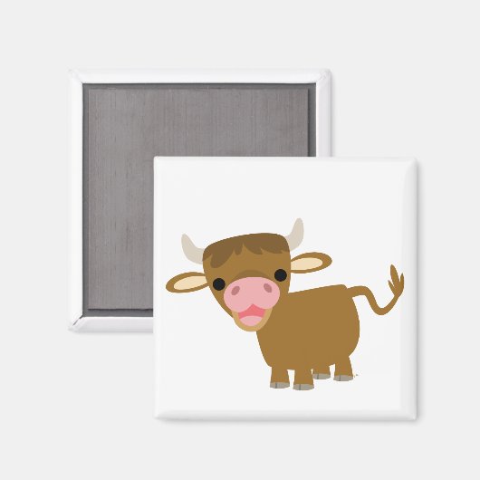Leuke Cartoon Ox magneet (Voorkant / Achterkant)