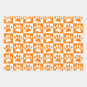 Leuke Cartoon Paw Prints Schaakbord Heldere kleure Inpakpapier Vel (Voorkant 3)