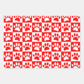 Leuke Cartoon Paw Prints Schaakbord Heldere kleure Inpakpapier Vel (Voorkant)
