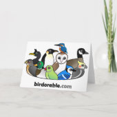 Leuke Cartoon Pigeon Santa Feestdagen Kaart (Achterkant)