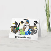 Leuke Cartoon Pigeon Santa Feestdagen Kaart (Achterkant)