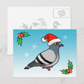 Leuke Cartoon Pigeon Santa Feestdagenkaart (Voorkant / Achterkant)