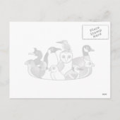 Leuke Cartoon Pigeon Santa Feestdagenkaart (Achterkant)