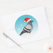 Leuke Cartoon Pigeon Santa Ronde Sticker (Envelop)