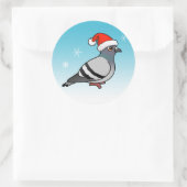 Leuke Cartoon Pigeon Santa Ronde Sticker (Tas)