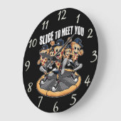 Leuke Cartoon Pizza Wandklok Decor (Hoek)
