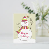 Leuke Cartoon Prettige feestdagen Briefkaart Snowm (Staand voorkant)