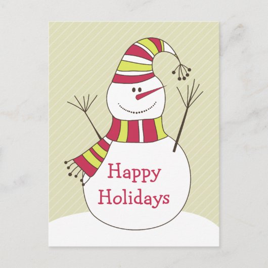 Leuke Cartoon Prettige feestdagen Briefkaart Snowm (Voorkant)