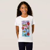 Leuke cartoon print T-shirt voor meisjes (Voorkant volledig)