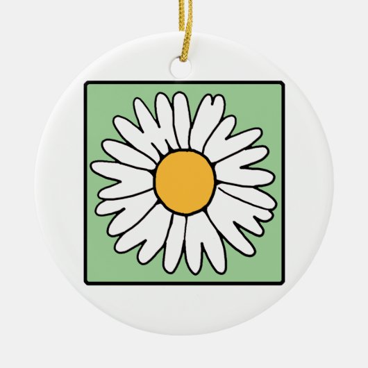 Leuke Cartoon Retro Daisy Spring Garden Flower Keramisch Ornament (Voorkant)