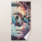 Leuke cartoon robot badhanddoek (Badhanddoek)