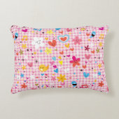 leuke cartoon roze accent kussen (Voorkant)