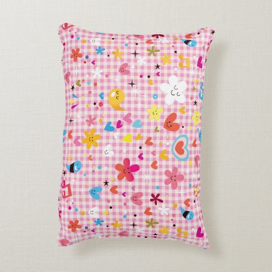 leuke cartoon roze accent kussen (Achterkant (Verticaal))