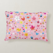 leuke cartoon roze accent kussen (Achterkant)