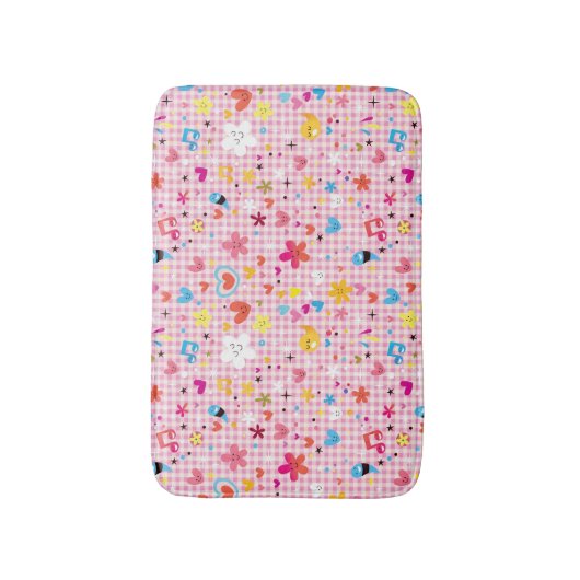 leuke cartoon roze badmat (Voorkant Verticaal)