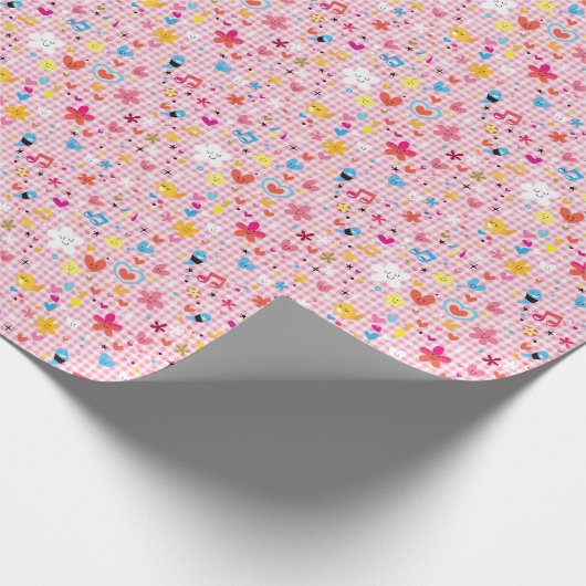 leuke cartoon roze cadeaupapier (Hoek)