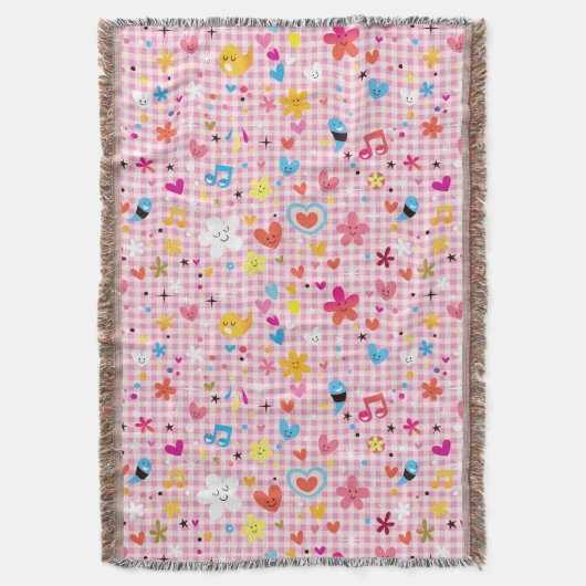 leuke cartoon roze deken (Voorkant Verticaal)