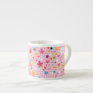 leuke cartoon roze espresso kop