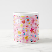 leuke cartoon roze grote koffiekop (Voorkant)