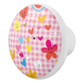 leuke cartoon roze keramische knop (Rechts)
