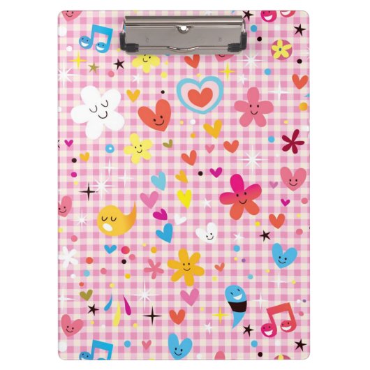 leuke cartoon roze klembord (Voorkant)