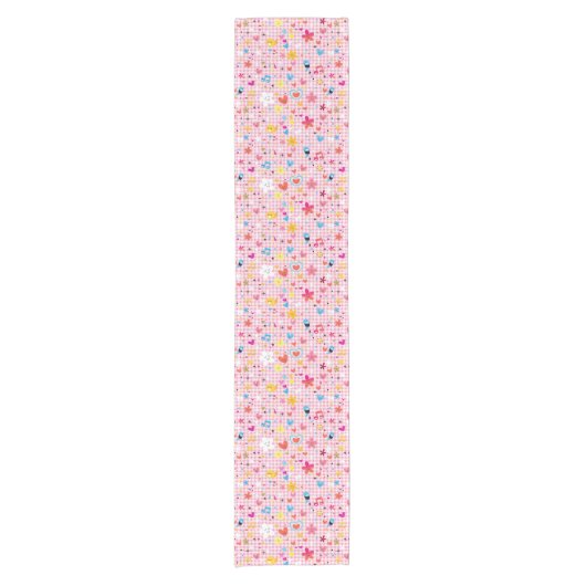 leuke cartoon roze korte tafelloper (Voorkant)