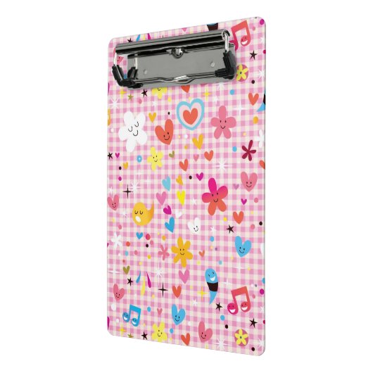 leuke cartoon roze mini klembord (Angled2)
