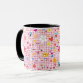 leuke cartoon roze mok (Voorkant links)