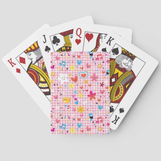 leuke cartoon roze pokerkaarten (Achterkant)
