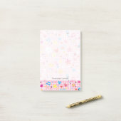 leuke cartoon roze post-it® notes (Op bureau)
