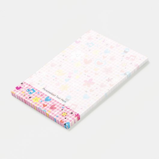 leuke cartoon roze post-it® notes (Schuin)