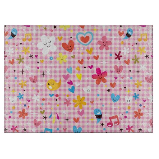 leuke cartoon roze snijplank (Voorkant)