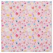 leuke cartoon roze stof (Swatch)