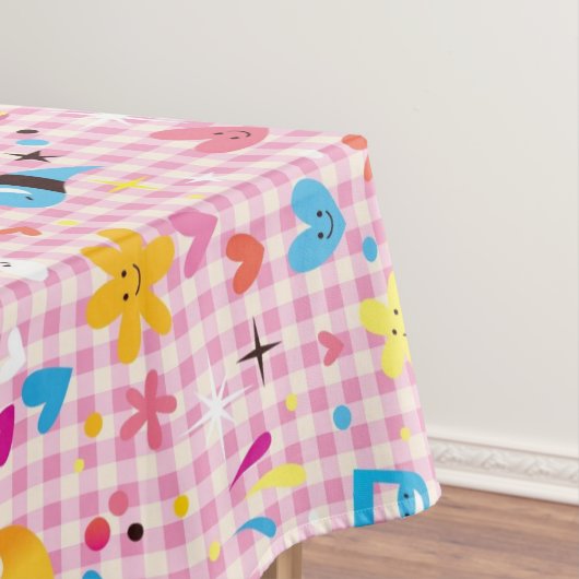 leuke cartoon roze tafelkleed (Voorbeeld)