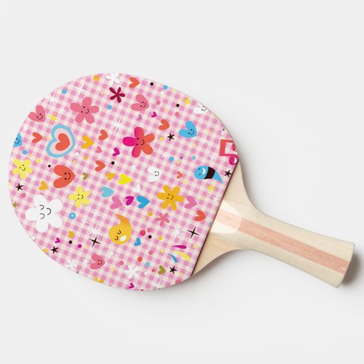 leuke cartoon roze tafeltennisbatje (Zijkant)